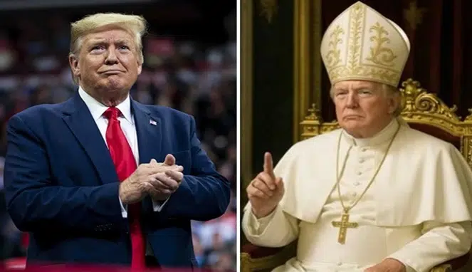 Trump Tampil ala Paus Saat Vatikan Berduka, Umat Katolik Bereaksi Keras