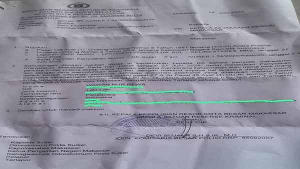 Polrestabes Makassar Disebut Beri Perlakuan Khusus, Penyidik Kebut Kasus Advokat