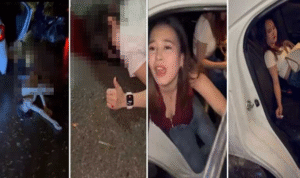 4 Wanita Terjatuh di Kendari, Salah Satu Tersenyum Sambil Angkat Jempol
