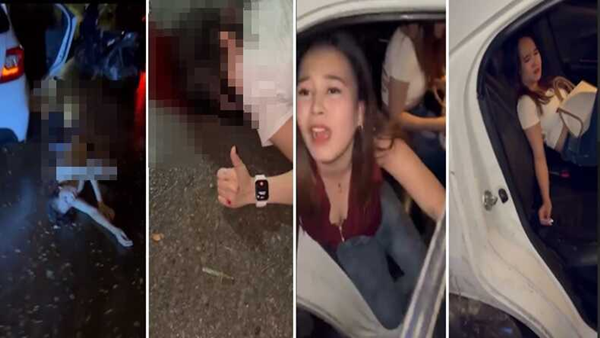 4 Wanita Terjatuh di Kendari, Salah Satu Tersenyum Sambil Angkat Jempol