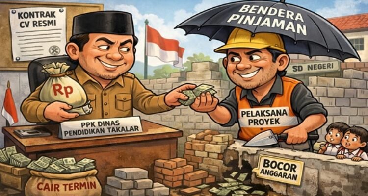Bendera Pinjaman di Proyek Sekolah, PPK Disdik Takalar Terancam Diproses
