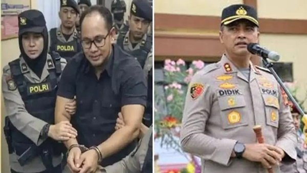 Foto Kolase – Kasat Narkoba Polres Bima Kota, AKP M (kiri), dan Kapolres Bima Kota, AKBP Didik Putra Kuncoro (kanan). Dugaan Perlindungan Jaringan Haram, Kapolres Bima Kota Dilengserkan