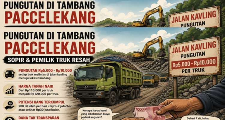 Terungkap! Dugaan Pungli di Tambang Paccelekang Raup Puluhan Juta per Bulan