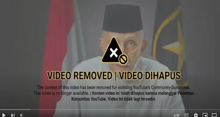 Video Amien Rais Bertema ‘Skandal Istana’ Lenyap dari Medsos Usai Ditakedown Komdigi