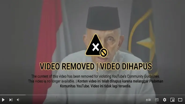 Video Amien Rais Bertema ‘Skandal Istana’ Lenyap dari Medsos Usai Ditakedown Komdigi