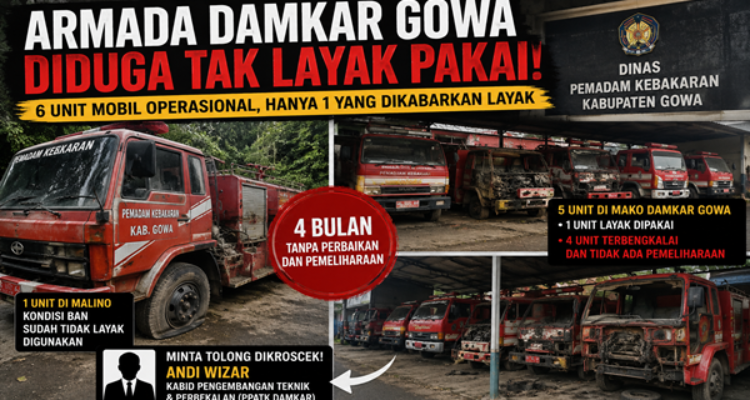 Diduga Lalai Pemeliharaan, Armada Damkar Gowa Terancam Lumpuh Saat Darurat