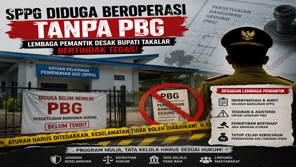 Ilustrasi Visual dibuat dengan AI Diduga Abaikan PBG, Operasional SPPG di Takalar Tuai Sorotan