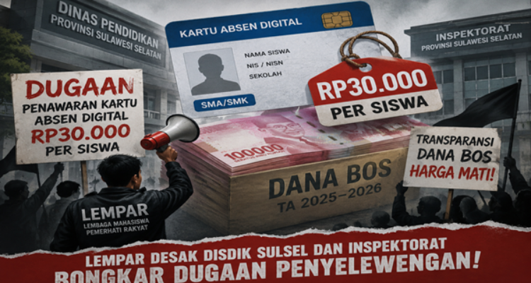 Heboh Dugaan Kartu Absen Digital Rp30 Ribu per Siswa, LEMPAR Desak Inspektorat Turun Tangan