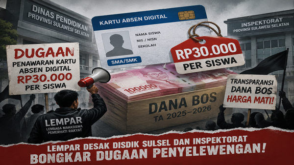 Heboh Dugaan Kartu Absen Digital Rp30 Ribu per Siswa, LEMPAR Desak Inspektorat Turun Tangan