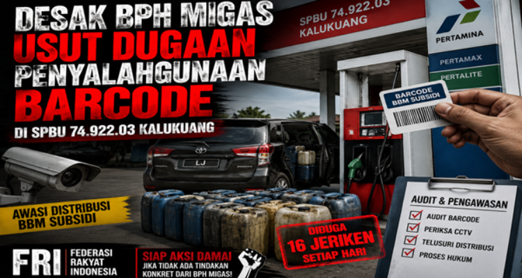 BBM Subsidi Diduga Mengalir ke Industri, FRI Minta Polisi Periksa SPBU Kalukuang