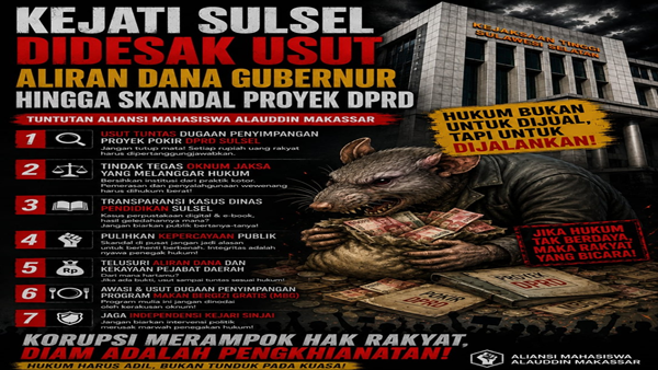 Ilustrasi Visual dibuat dengan AI Kejati Sulsel Didesak Bongkar Dugaan Korupsi Tanpa Tebang Pilih