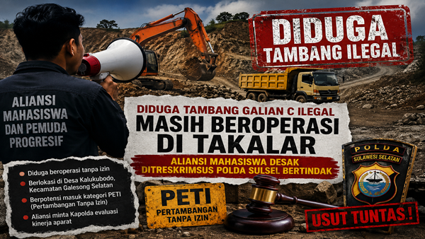 Ilustrasi Visual dibuat dengan AI Diduga Ada Aktivitas Galian C Tanpa Izin, Ditreskrimsus Polda Sulsel Didesak Bergerak Cepat