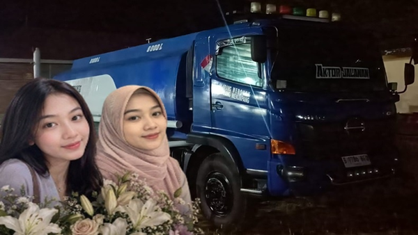 Jatuh ke Badan Jalan, Dua Putri Pemilik RM Citra Padang Belopa Ditabrak Truk Tangki